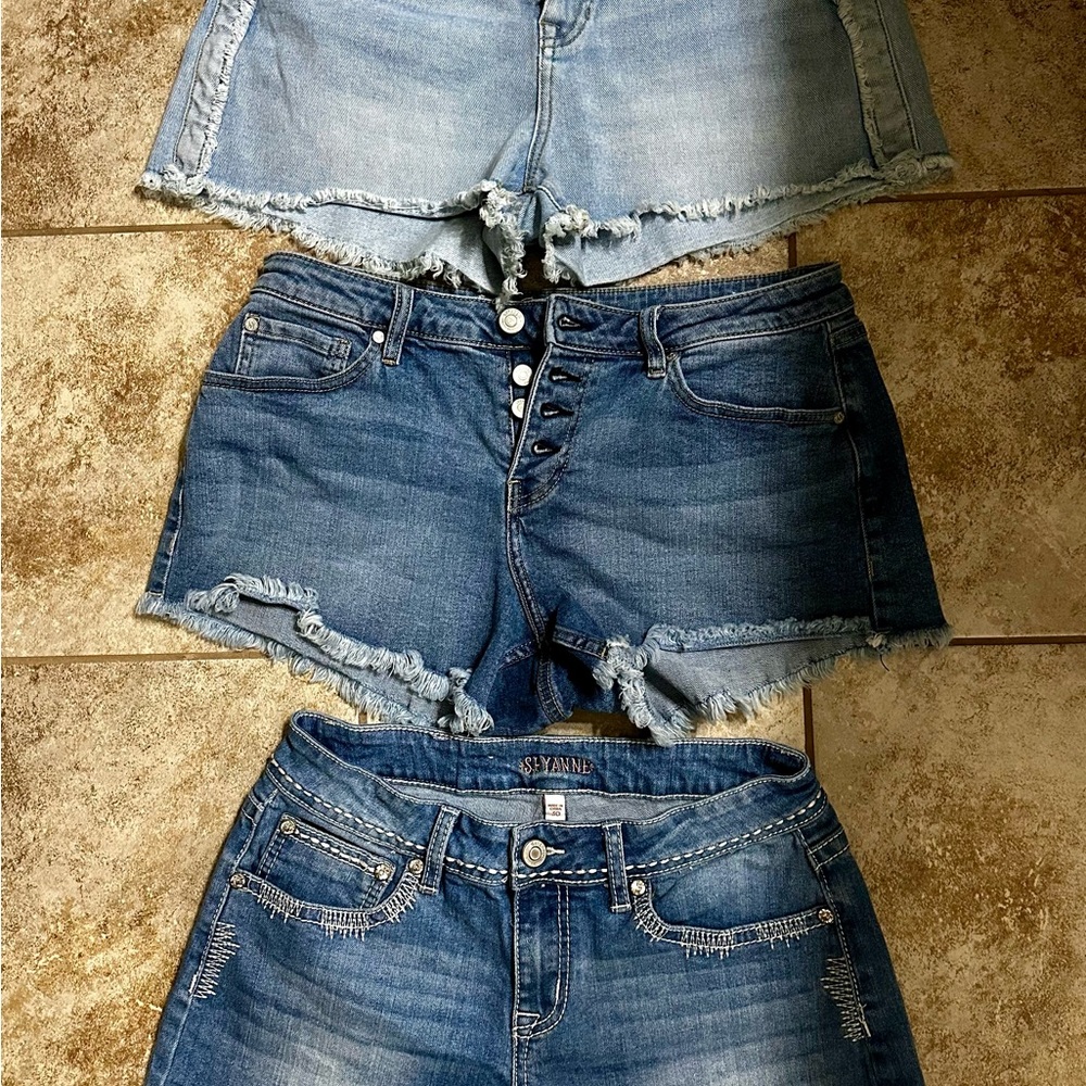 Shyanne Blue Jean Shorts Trio